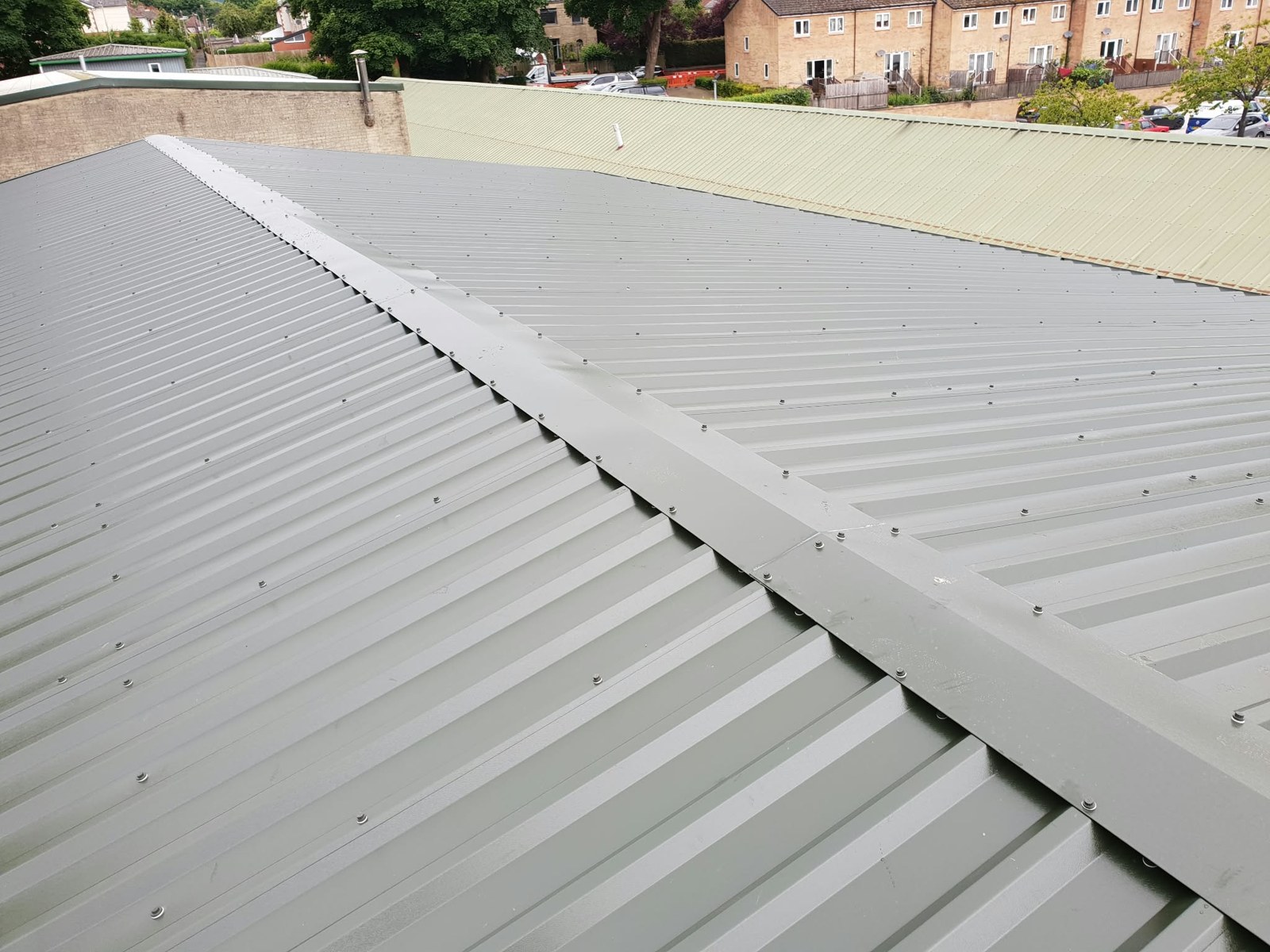 Completed roof ridge and panels